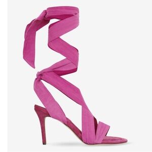 Isabel Marant Arieli Magenta Suede Canvas Lace Up Sandals EU 36 Resort Chic Boho
